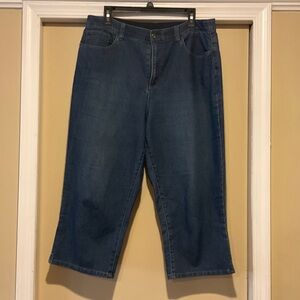 Christopher & Banks Blue jean denim Capris with stretch waist